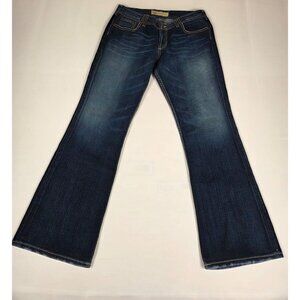 BKE Wendi Women Size 31x31.5 Blue Denim Bootcut Curvy Stretch Jeans Dark Wash